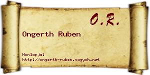 Ongerth Ruben névjegykártya